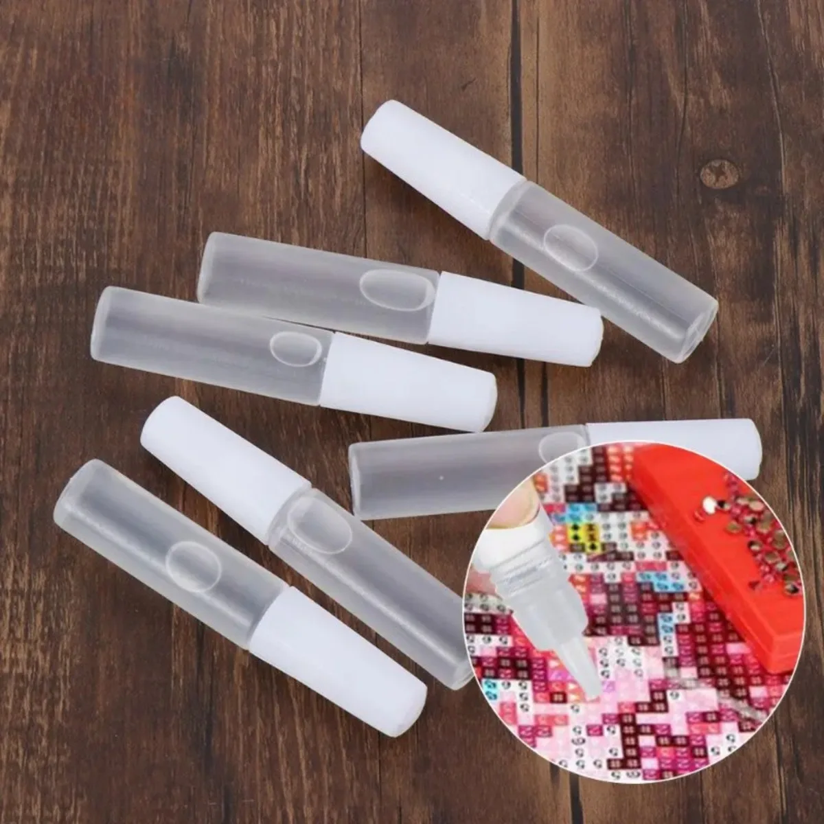 Diamond Painting Glue, 6ml Plastic Bottles, Precision Applicator for Embroidery, Cross Stitch Adhesive, Art and Craft Supplies
