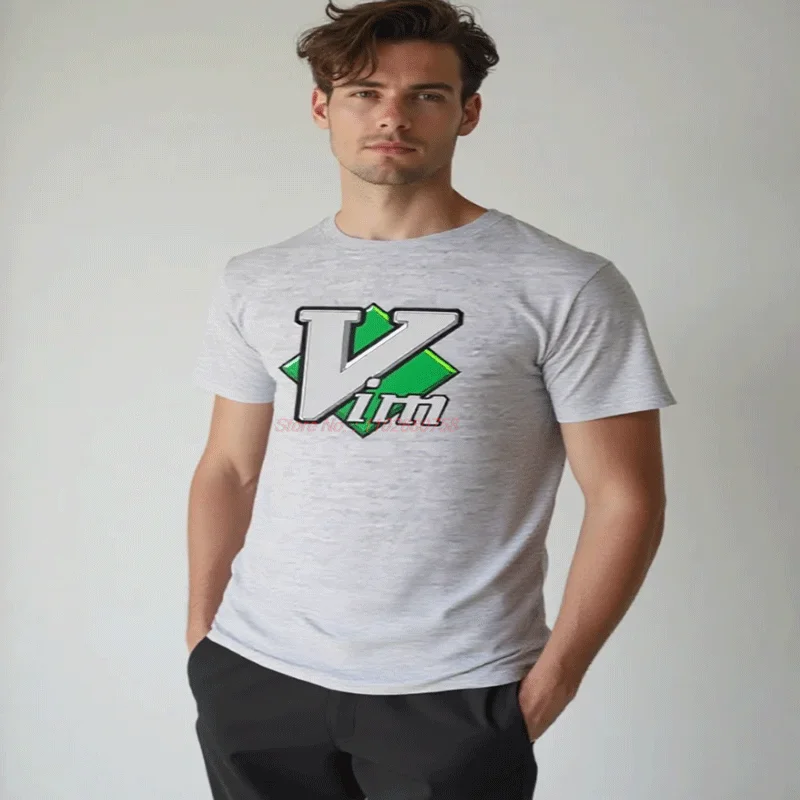 Linux Operating System Tux Penguin Cotton T-Shirt Vim Elegant Graphic T Shirts Summer Fashion Short Sleeve T-Shirts Mens Clothes