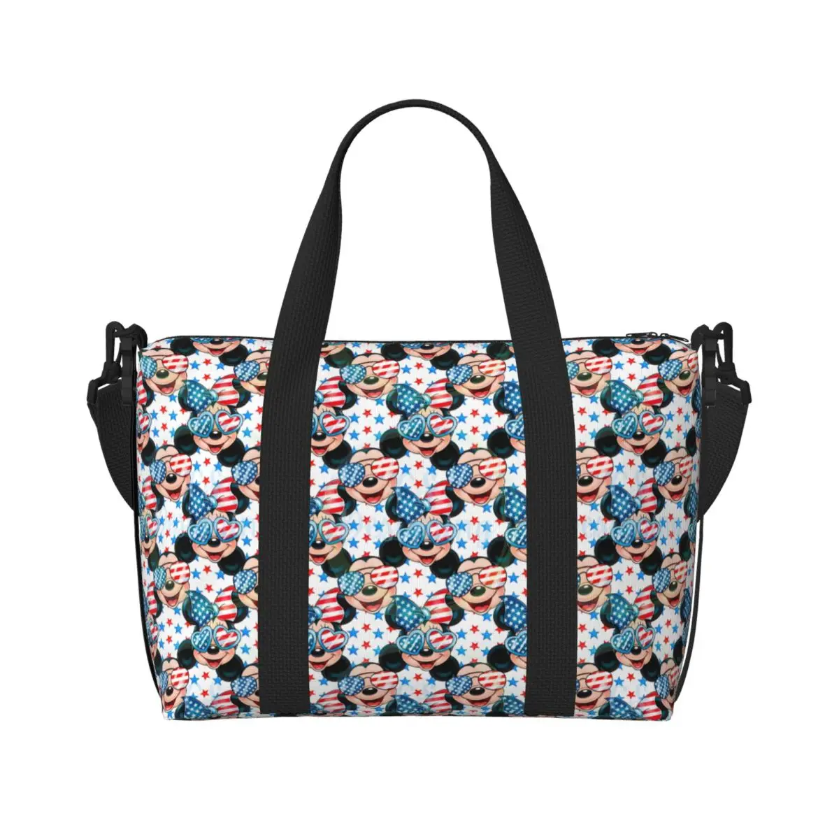 

Custom Anime Minnie Mickey Mouse Groceries Tote Shopping Bag Women Big Capacity Kawaii Cartoon Beach Gym Travel Bags