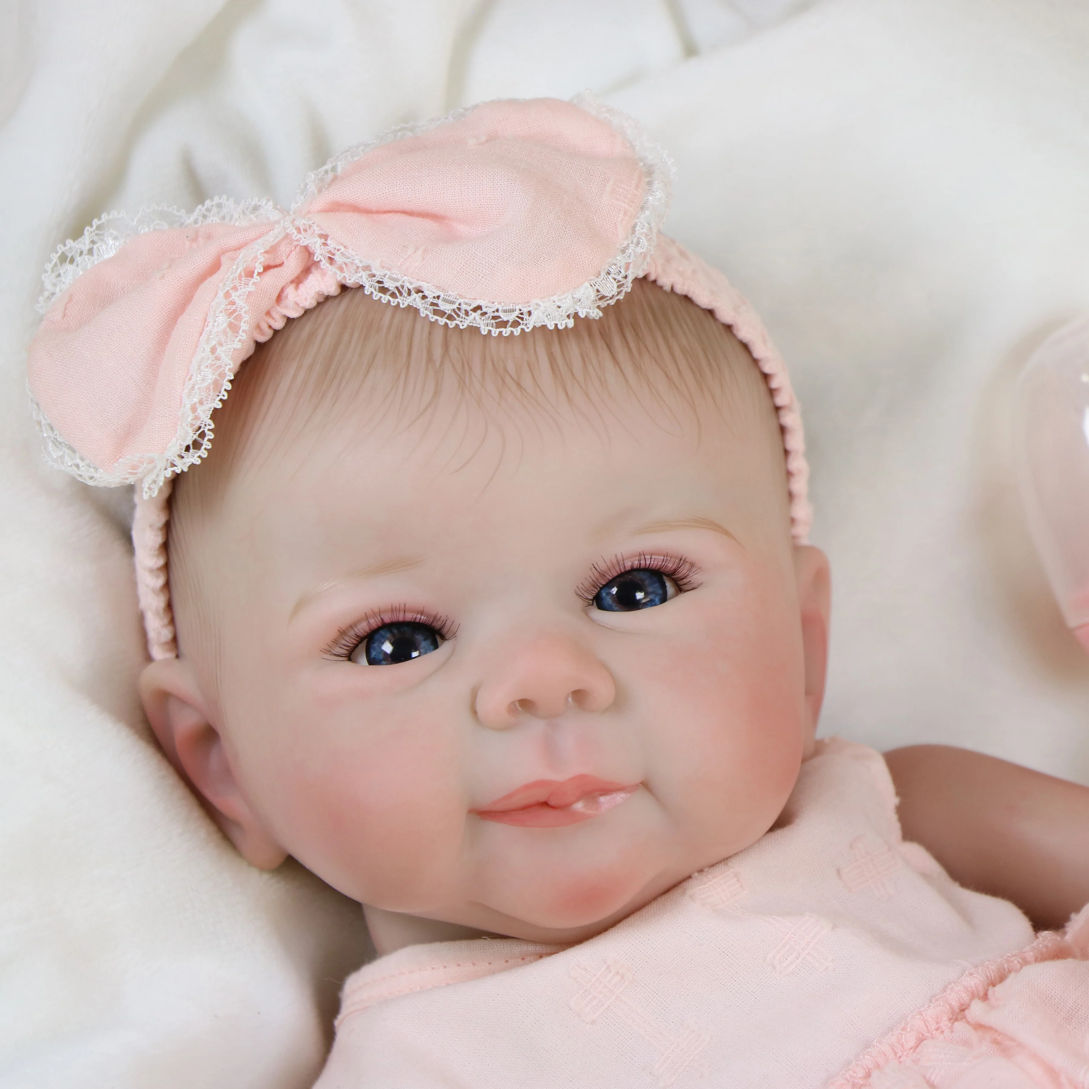 

Lily Gr 17" Realistic Reborn Doll for Kids 3+ | Hand-Painted 3D Printed Vinyl Face, Weighted Cloth Body, Lifelike Baby Doll