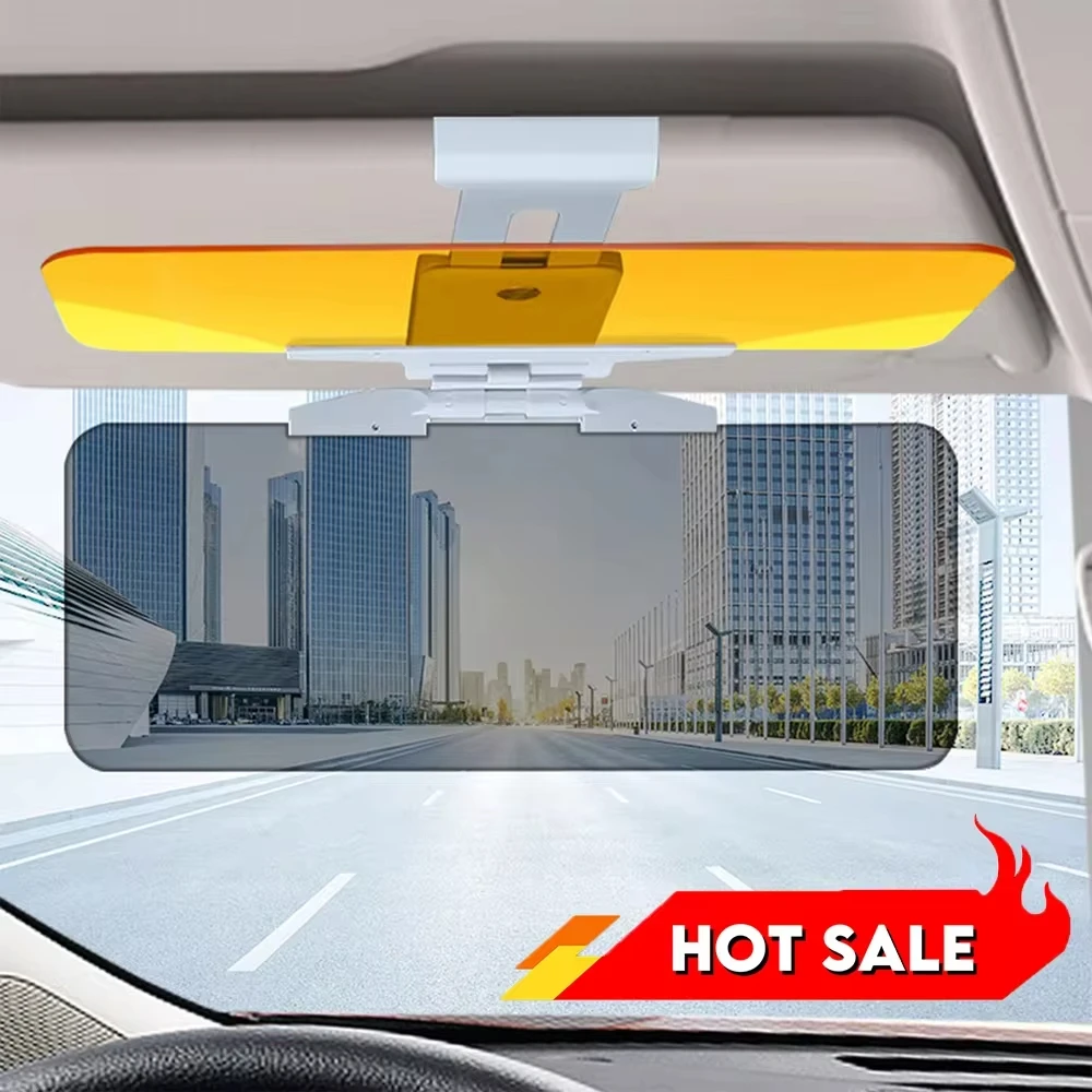 Car Sun Visor HD Anti-UV Day Night Anti-dazzle Goggles Clip-on Driving Vehicle Shield for View Visor Rotatable Driving Mirror