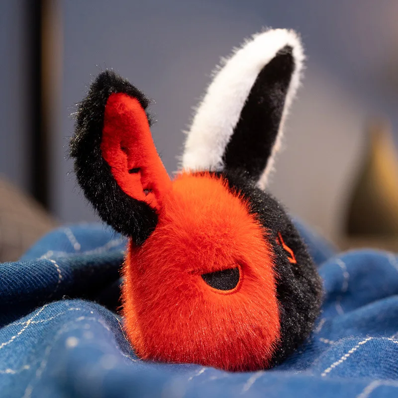 Halloween Bunny Gothic Bunny Plush Keychain Black-red Rabbit Pendant Dark Horror Bunny Doll Keyring Bag Charm Halloween Gifts