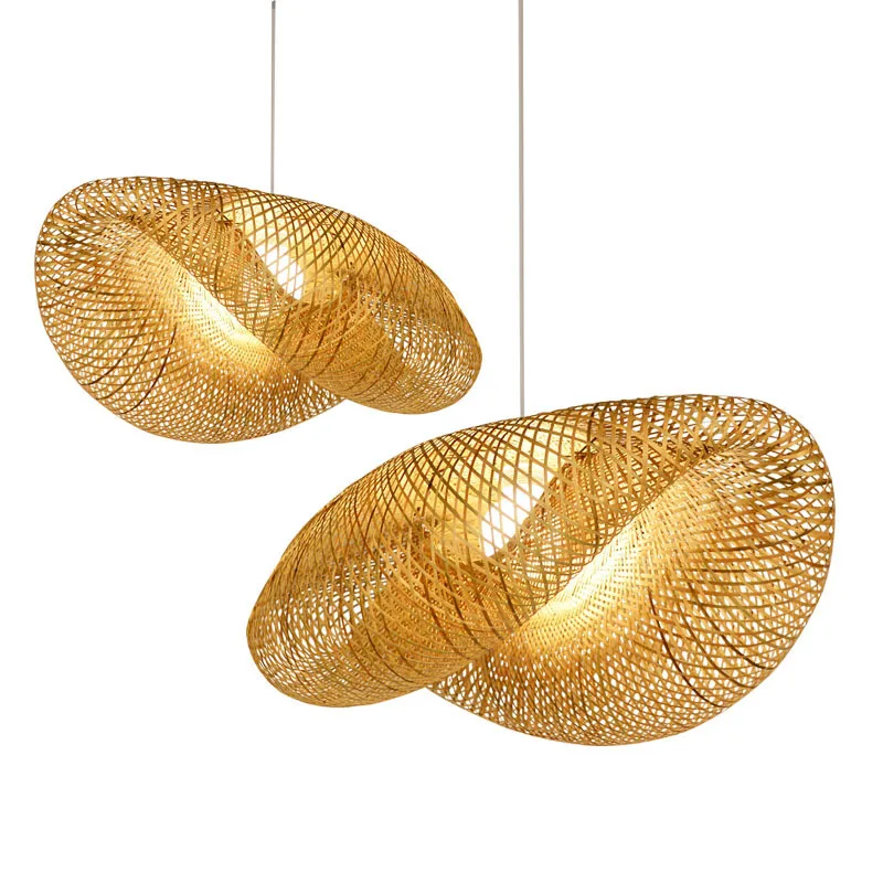 Imagem -04 - Lustre de Bambu Moderno Suspenso Lâmpada do Teto Sombra Artesanal Bambu e Rattan Decoração do Quarto Casa E27 Zk30