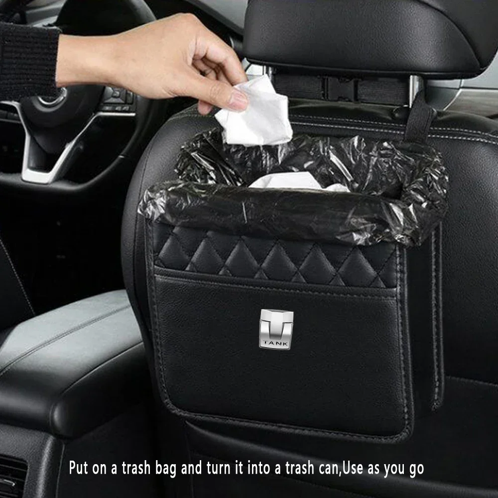 

Car Back Seat Storage Bag Hanging Bag Box Paper Towel Phone Storage Trash Can for Great Wall GWM WEY Tank 300 500 Tank300