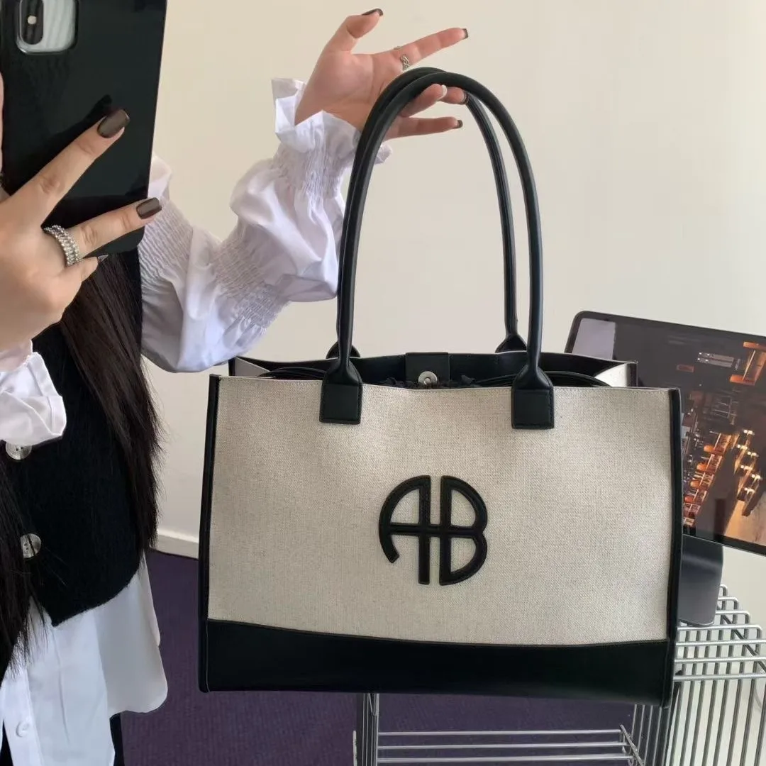 

Women's Casual Large Capacity Commute Bag, Color Block Zipper Tote Shoulder Bag