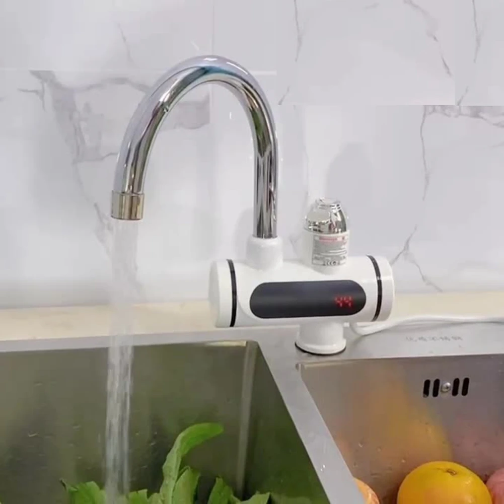 

AS94-Electric Hot And Cold Water Heater Faucet Quick Heating Tap Water Heater Faucet Conector For Faucet 3000W US Plug