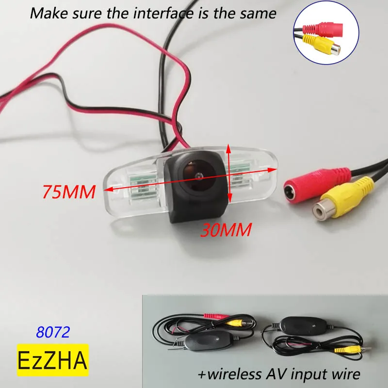 

EzZHA Fisheye Wide Angle Car Rear View Reverse Backup Parking Camera HD CCD For Honda Spirior 2009 2010 2011 2012 Night Vision