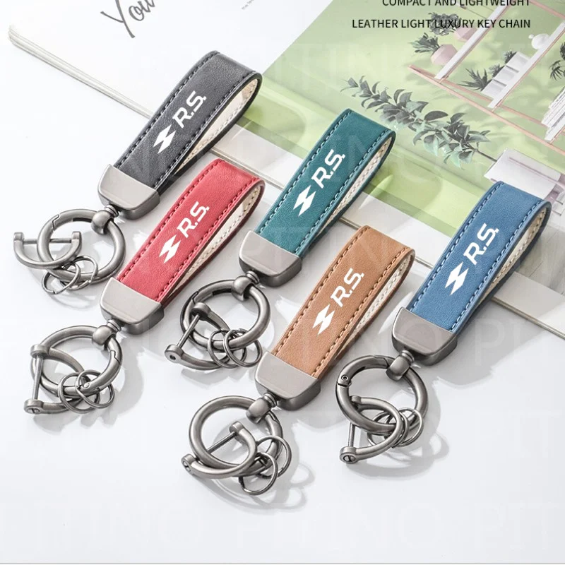 Car Keychain 360 Degree Rotating Horseshoe Key Ring For Renault RS Clio Scenic Logan Megane Koleos Sandero Safrane Accessories