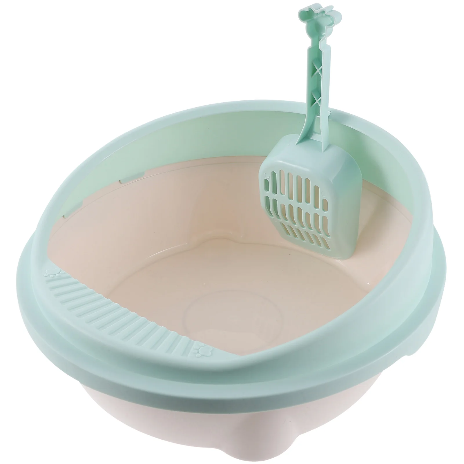 

Semi-Enclosed Cat Litter Box High Side Anti-Splash Large Capacity Durable Plastic Pet Toilet For Home Travel With Shovel
