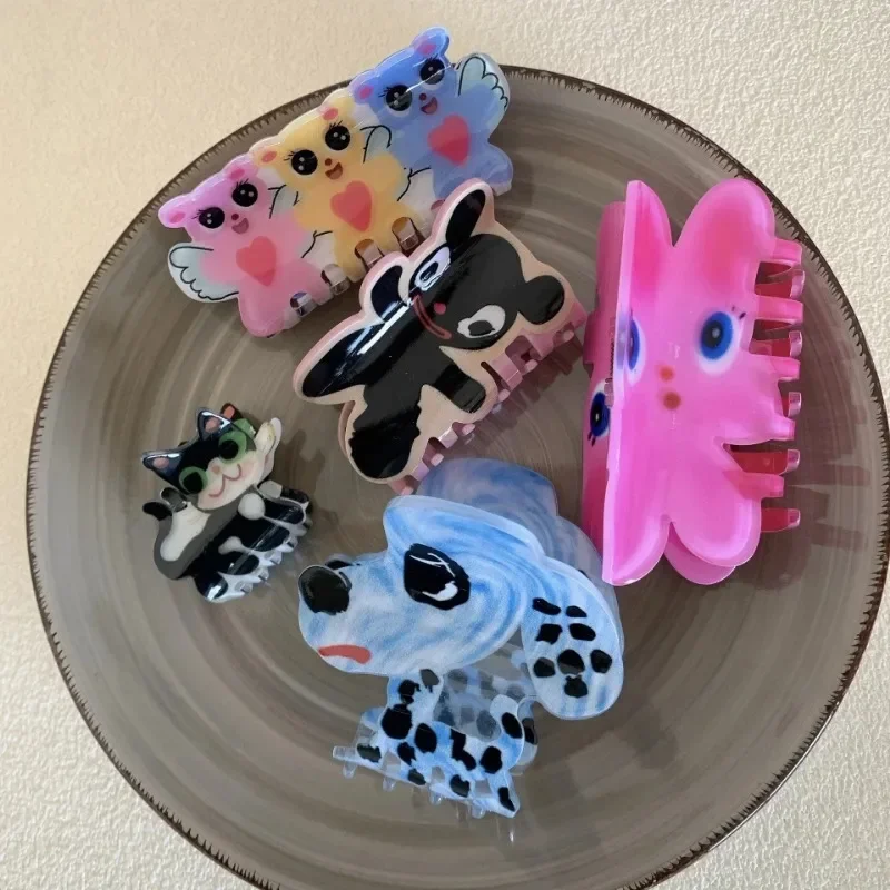 

Funny Rainbow Dog Rabbit Hair Claw Creative Graffiti Hair Claw Clip Y2K Hair Accessories for Women Girls Animal Hairpins