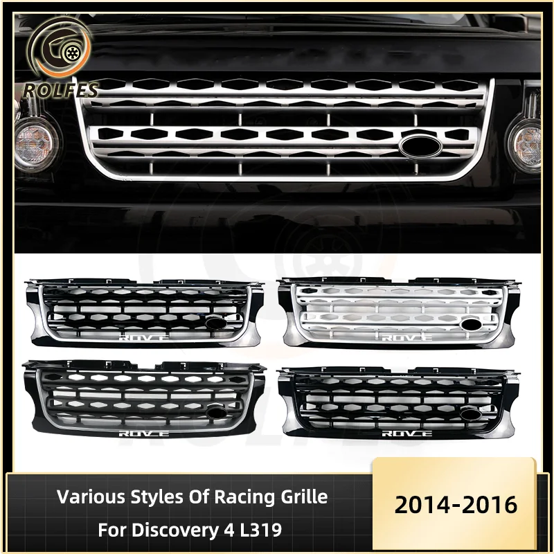 

ROLFES Car Racing Grill Front Bumper Grille LR043292 LR051300 LR051299 LR024301 For Discovery 4 2014-2016 L319 Car Accessories