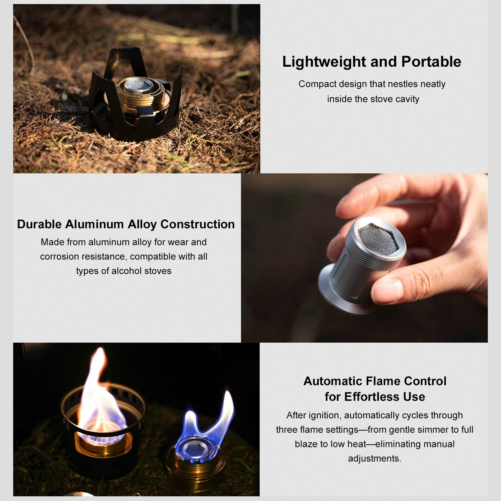 Mini Outdoor Furnace Core Camping Alcohols Stove Windbreak Rings Aluminum alloy Gas Picnic Cookers Alcohols Stove Burners Cores view 5