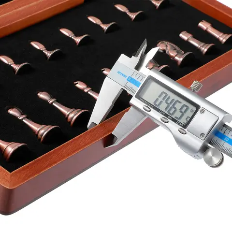 Schackpjäser i zinklegering, antikbrons, 29 cm/11,42 tum, högkvalitativa, hopfällbara brädspel i massivt trä, underhållning 8 best sales schackpjäser i metall - №6