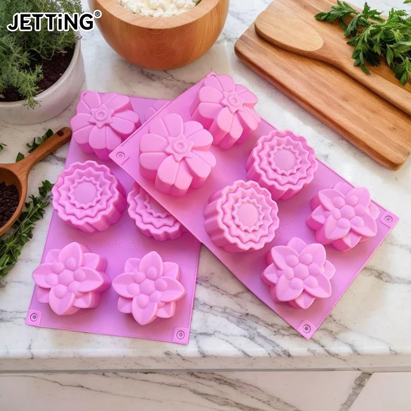 

6 сеток, силиконовые формы для цветов, 3D формы для подсолнечника, тюльпанов для выпечки желе, шоколадного торта, свечи, мыла, инструмент для изготовления рукоделия, сделай сам