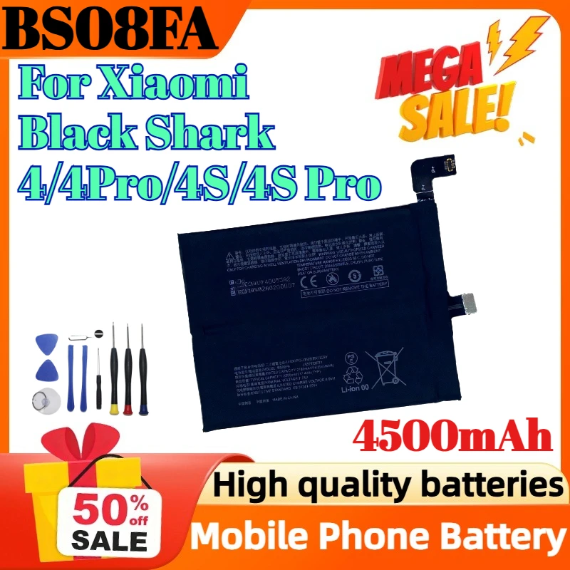 

New 4500mAh BS08FA Mobile Phone Battery For Xiaomi Black Shark 4/4Pro/4S/4S Pro +Tools