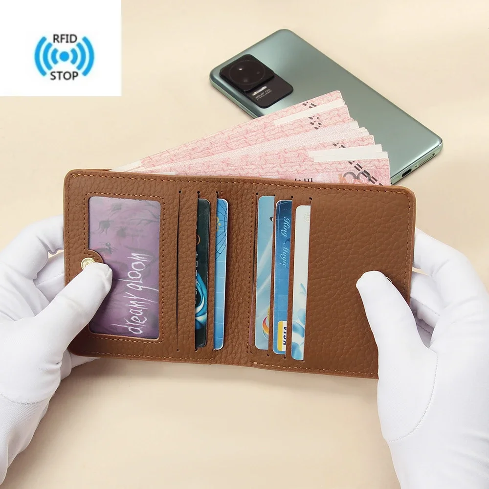 

Women's Wallet FRID Large Capacity Card Holder with Genuine Leather Slim Men's Card Wallet Credit Card Case for Women