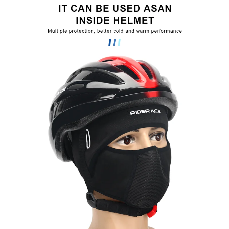 Cycling Face Mask With Glasses Hole Sun Protection Windproof Dustproof Balaclava Bike Full Face Cap Fleece Thermal Helmet Liner