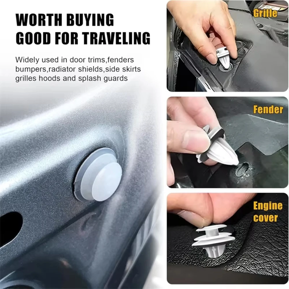 50/100Pcs Car Door Panel Clip Universal Auto Bumper Mudguard Automotive Fastener Clip Auto Body Push Retainer Pin Rivet Car Acce