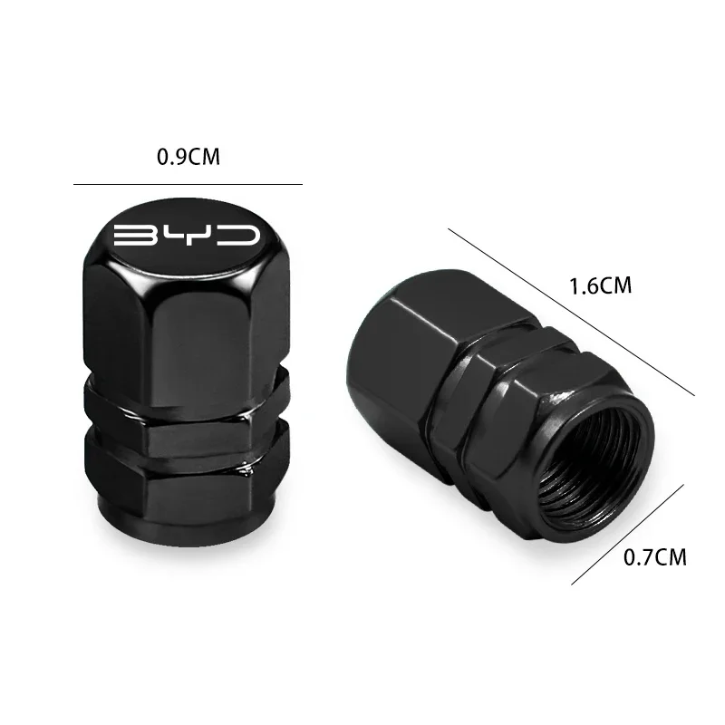 4Pcs Waterproof Dustproof Tire Valve Stem Cover For BYD Atto 3 Seal Dolphin Han Tang Song Yuan Wheel Hub Decoration Exterior Aut