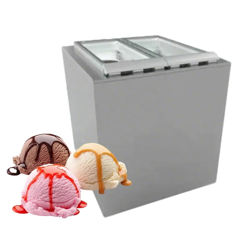 Wholesale Price Hard Ice Cream Display Case Hard Ice Cream Showcase Gelato Ice Cream Freezer