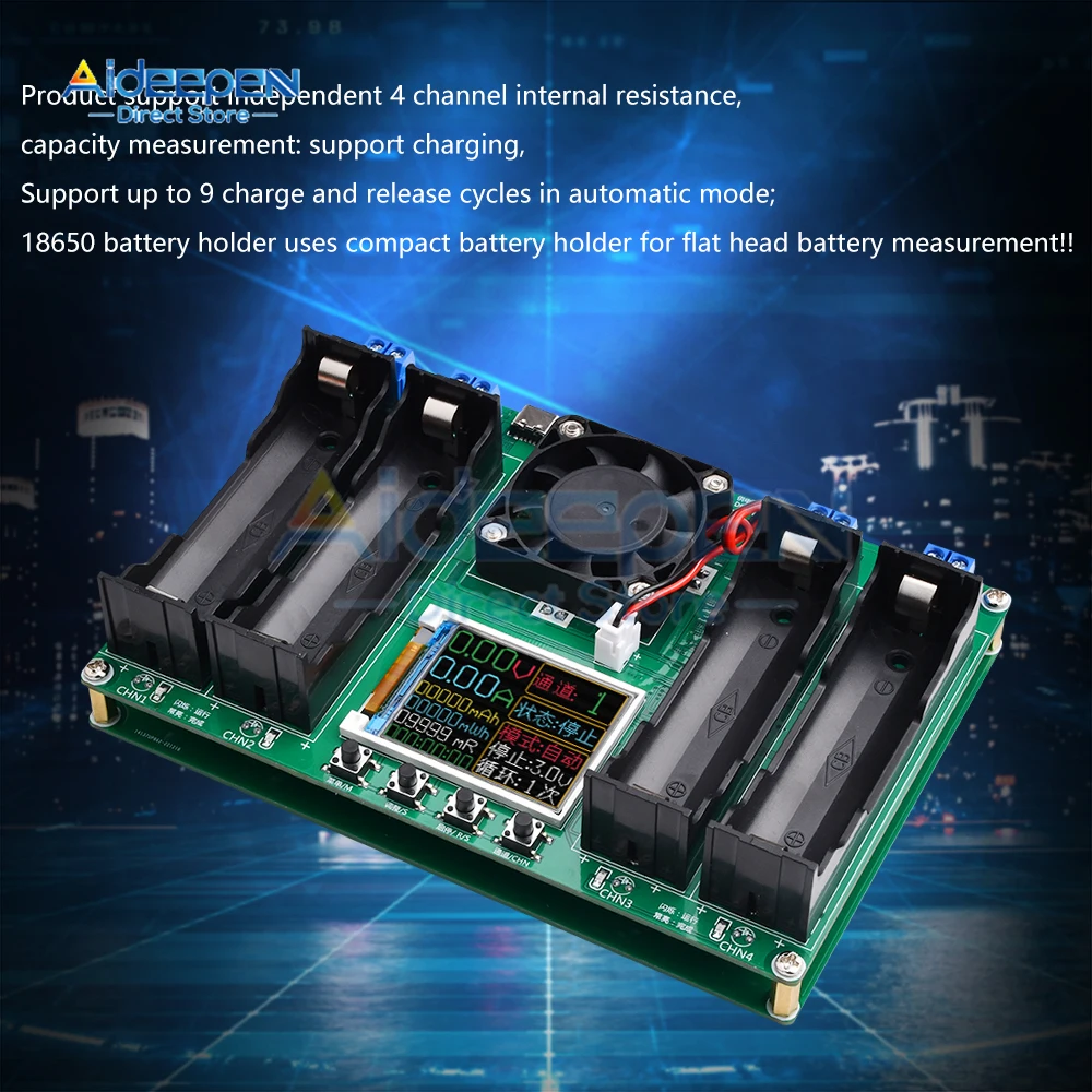 4 Channel 18650 Battery Capacity Internal Resistance Tester Automatic Charging And Discharging Module Internal Resistance Tester