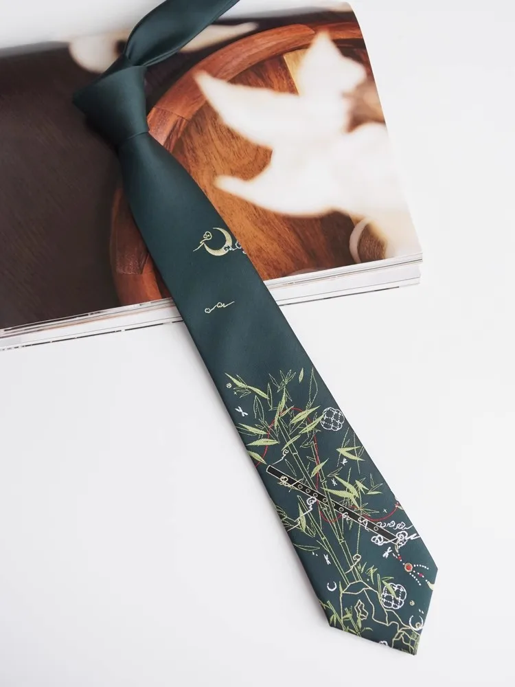 

High Quality Men Women Gift Designer Embroidery Green Ties For Shirt Boy Girls Performance Necktie Tie TB1031