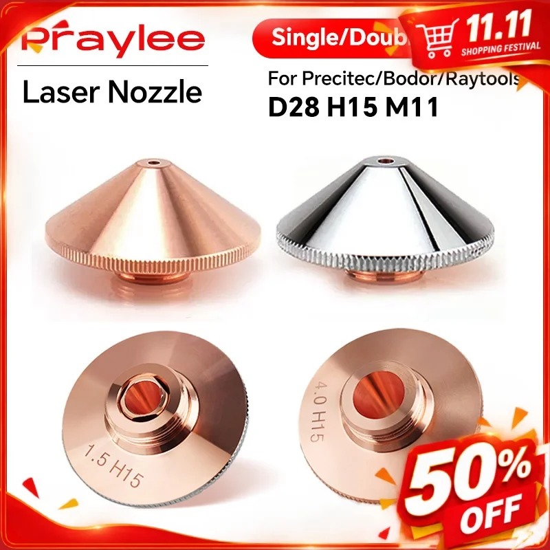 Laser Cutting Nozzle Type A D28 M11 D32 M14 H15 Single/Double Layer Caliber 0.8-6.0 Raytools Precitec WSX Laser Cutting Machine