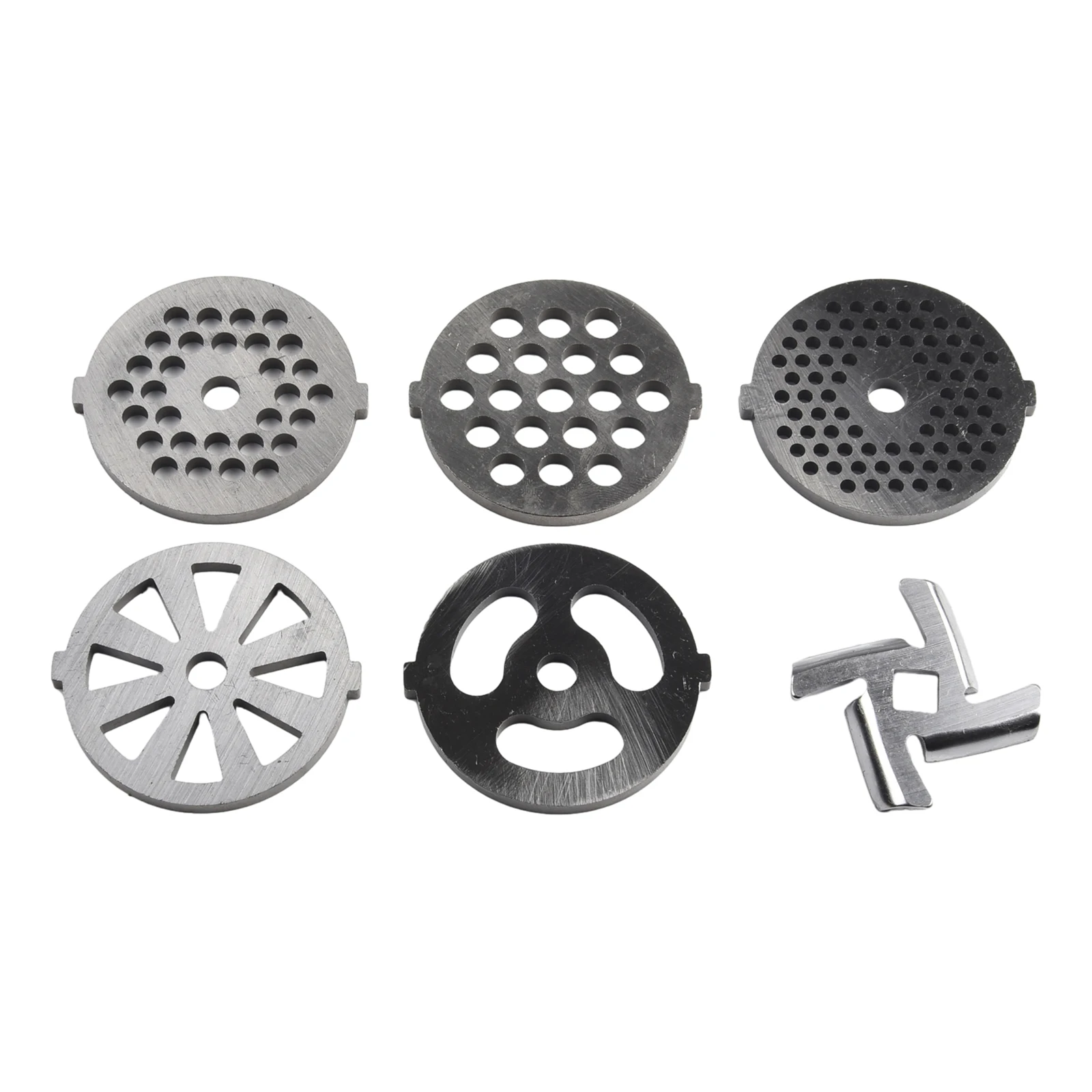 6 PCS Meat Grinder Discs Plates Grinding Blade Meat Grinder Disc Stainless Steel Food Grinder Accessories Kitchen Tool