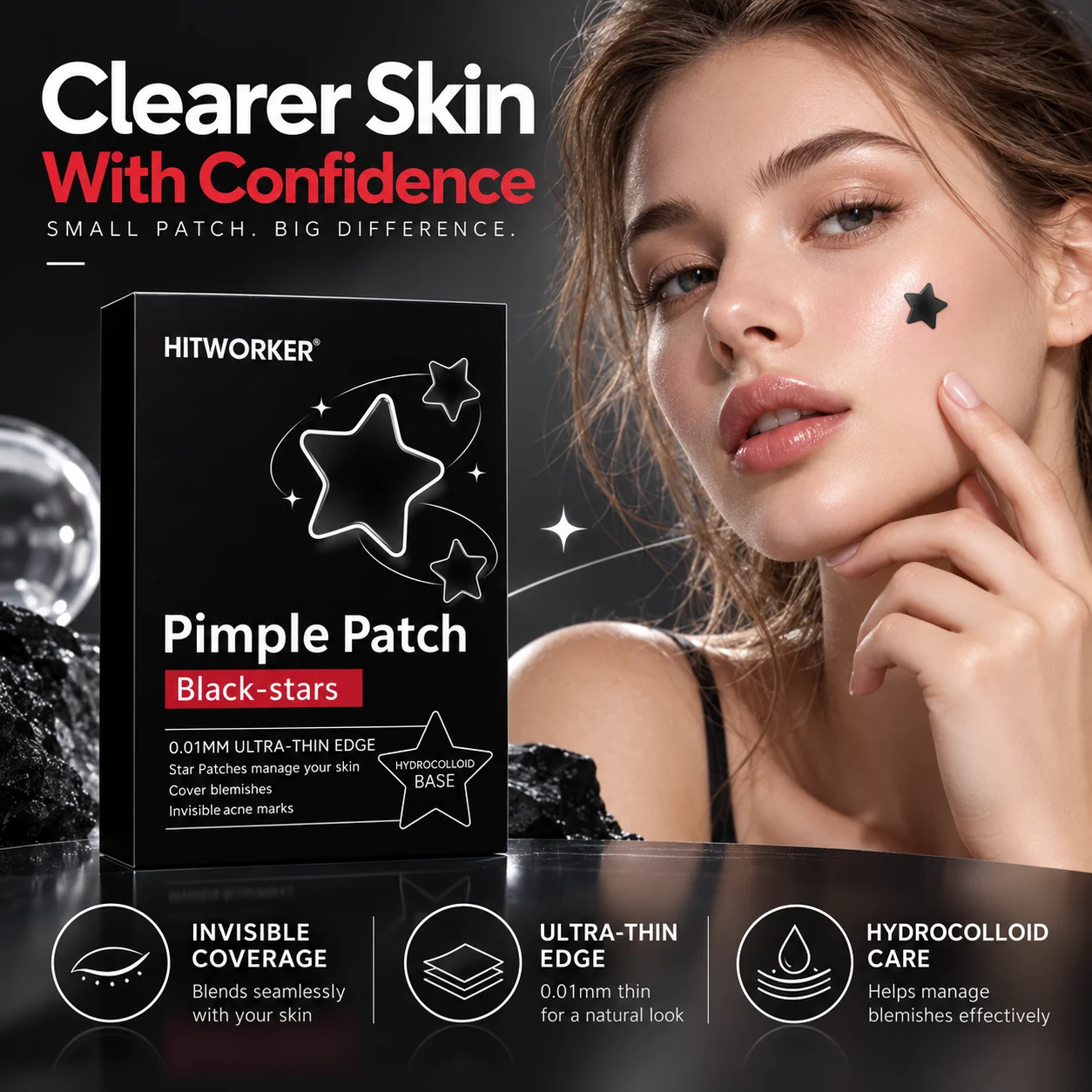 80/200/400/800 Hydrocolloid Pimple Patches, Acne Spot Cover Stickers, Invisible Blemish Patches, Oil-Absorbing Face Care