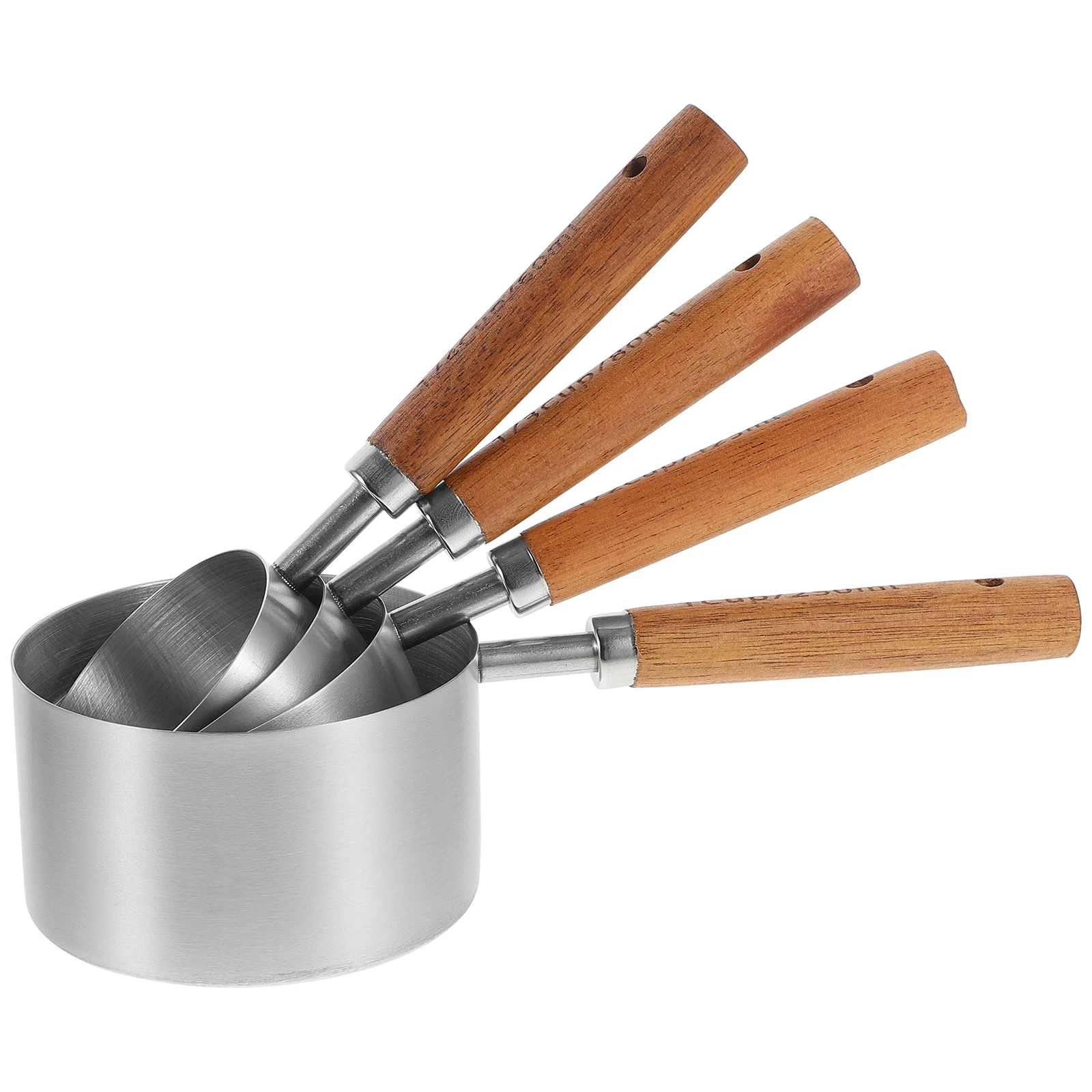 

4 Piece Cups Spoon Set Stainless Steel Reusable Teacup Measure Tablespoon Baking Stainless Steel Measuring Cups Tools Storage