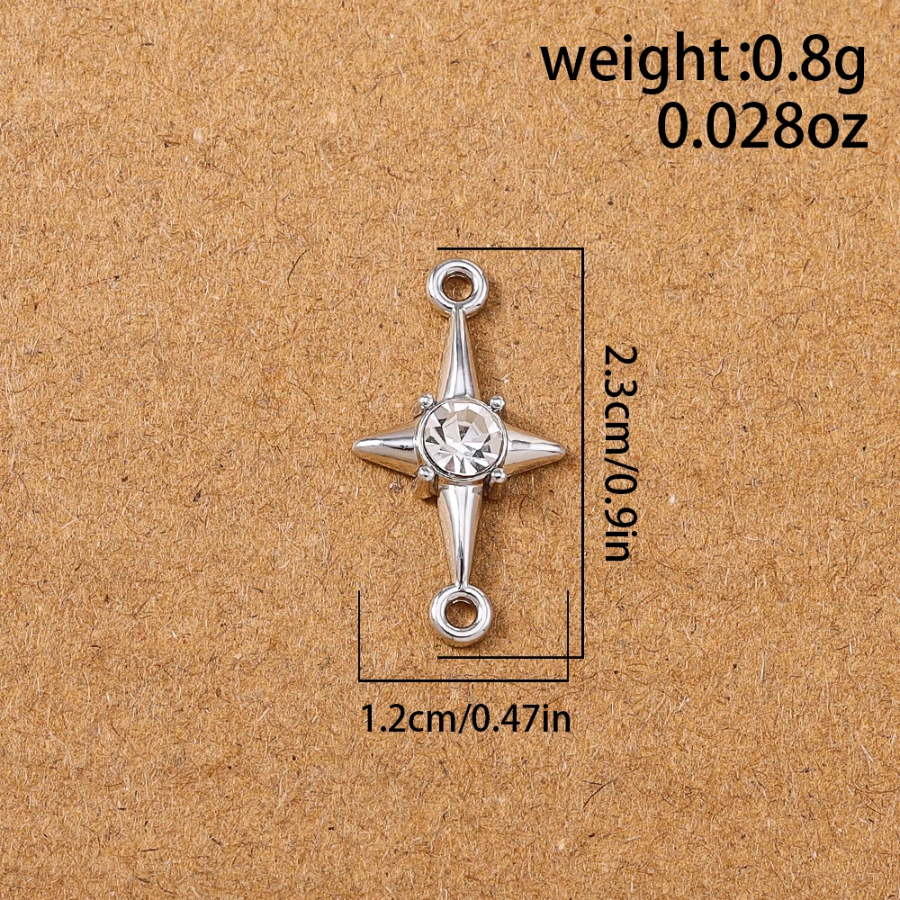 5 Stück 23*12mm Kristall Polar Star Charms Verbinder Anhänger für DIY Halskette Ohrringe Armband Schmuckherstellung Zubehör Zubehör – Detail 2
