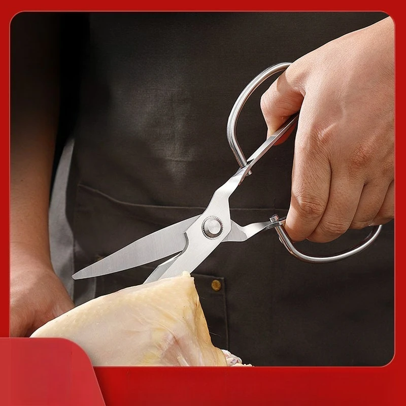 Stainless steel all steel kitchen clipper, powerful bone clipper, meat clipper, household multifunctional barbecue clipper