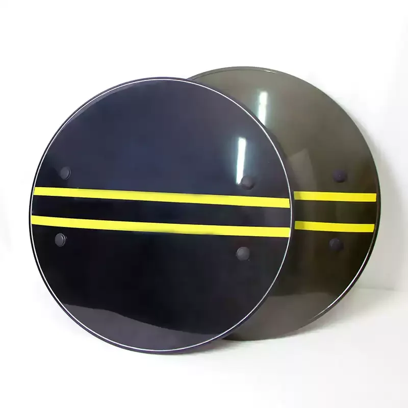 

530mm Round Handheld Shield Security Patrol Equipment Tactical Self-Defence Plastic Shield Training Can Safe Thickness 3.5mm