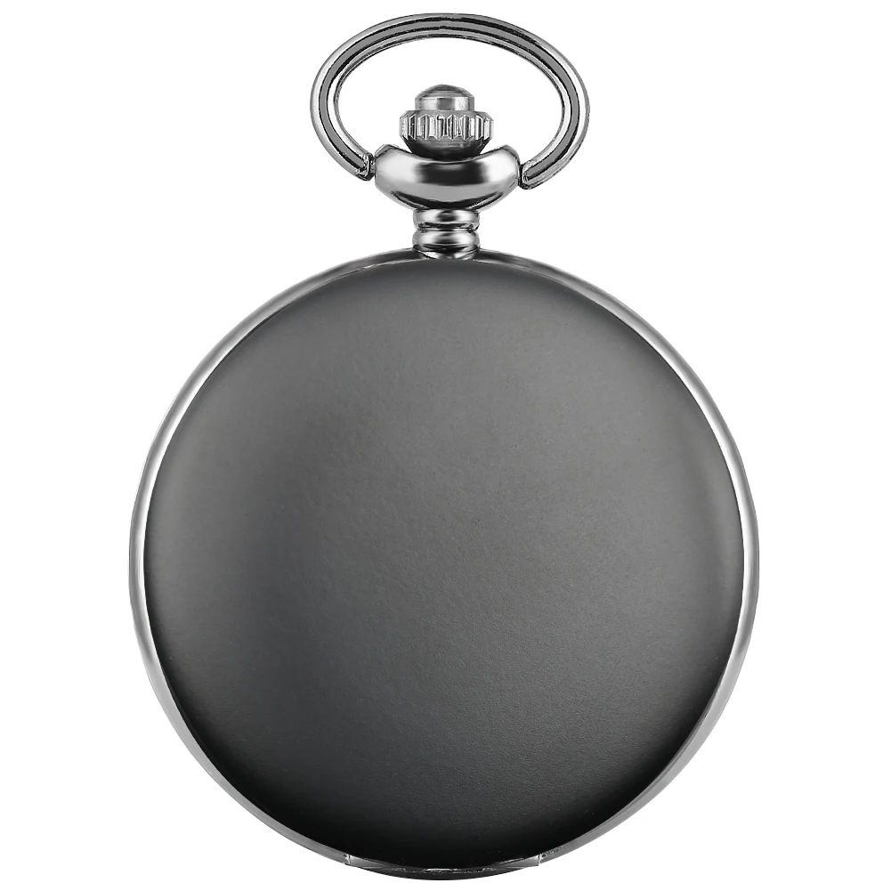 

Matte Black Vintage Quartz Analog Pocket Watch with Necklace Chain Arabic Numerals White Dial Pendant Pocket Clock Men Women