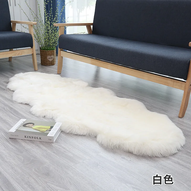 

Living Room Fur Carpet Imitation Wool Pad Long Hair Bedside Mat Sofa Cushion White Rugs Red Plush Soft Sheepskin Bedroom Carpet