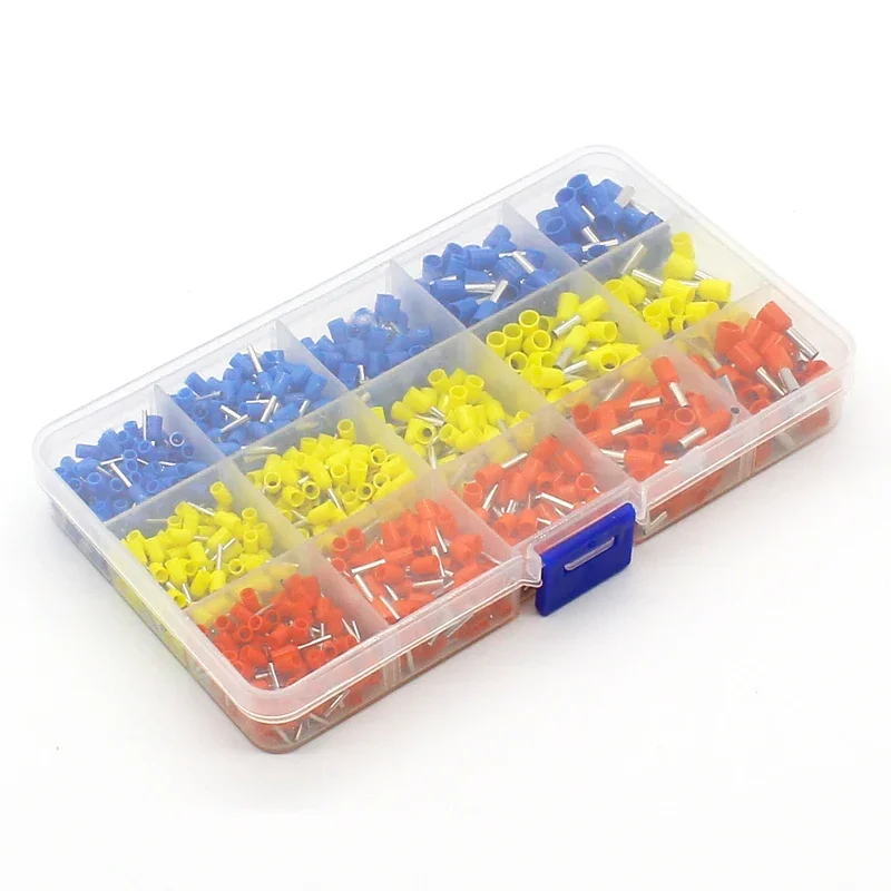 1000pcs/lot Bootlace cooper Ferrules kit set Wire Copper Crimp Connector Insulated Cord Pin End Terminal