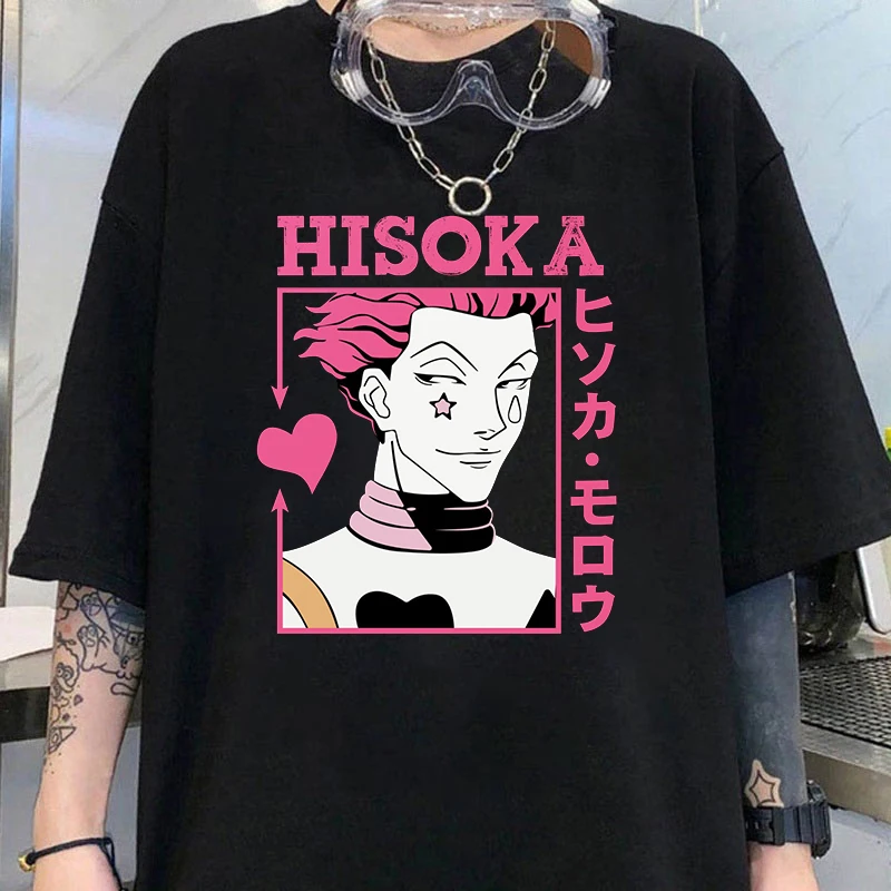 Nowy seksowne Anime Hisoka koszula z nadrukiem damski Casual niestandardowa koszulka letnia koszulka topy Y2k