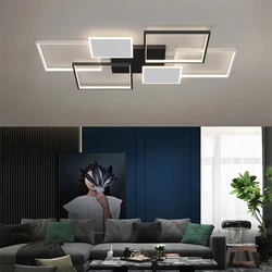 Modern Led Chandelier Simple Living Room Ceiling Light Fashion Indoor Bedroom Study Dining Room Black/Gold Ceiling Pendant Light