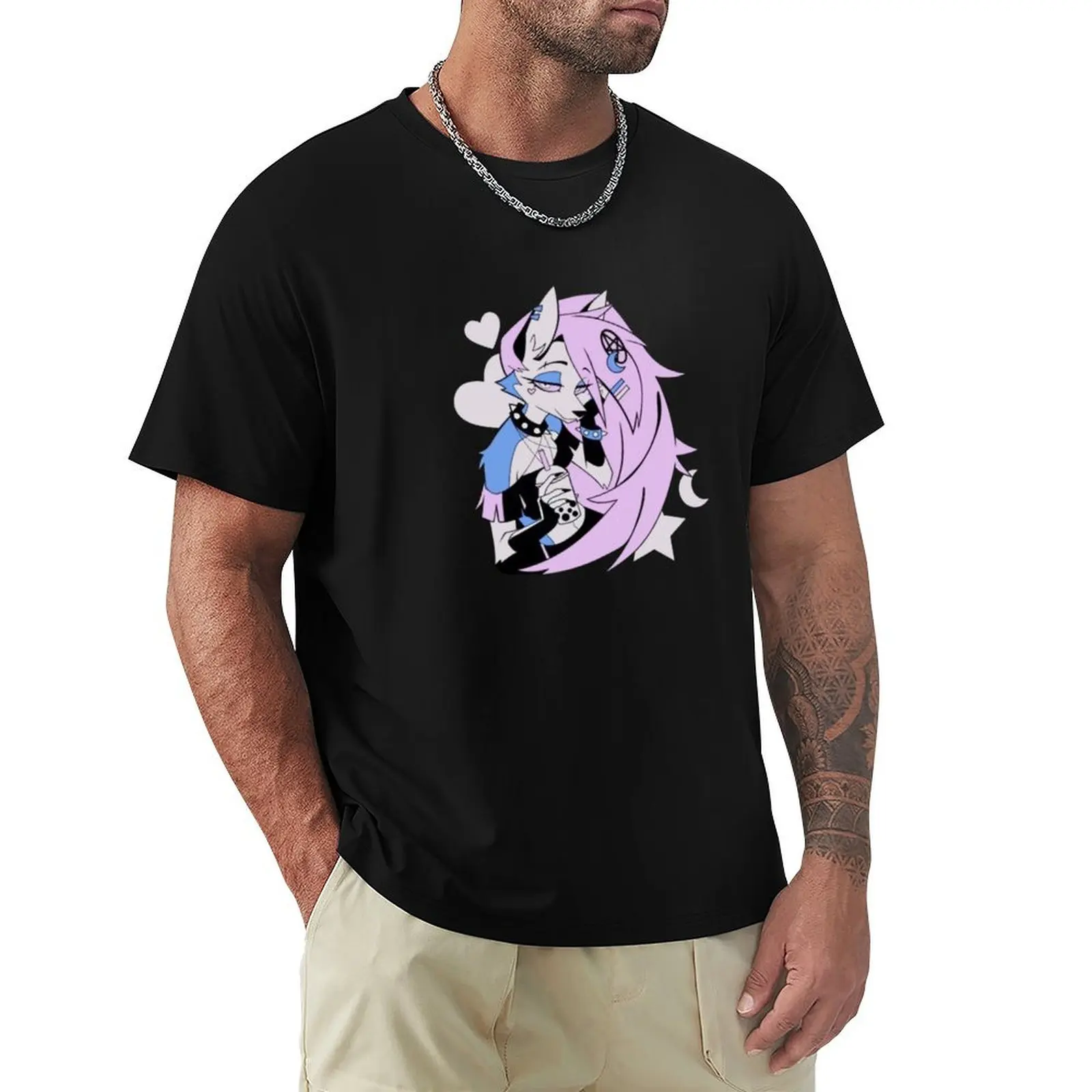 

helluva boss loona T-Shirt heavyweights cotton man t-shirts Aesthetic clothing Men's cotton t-shirt