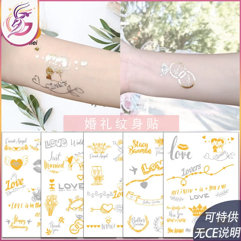 

Wedding Tattoo Stickers Bridal Wedding Bachelorette Bridesmaid Party Hot Gold And Silver Tattoo Stickers Team Bride To Be