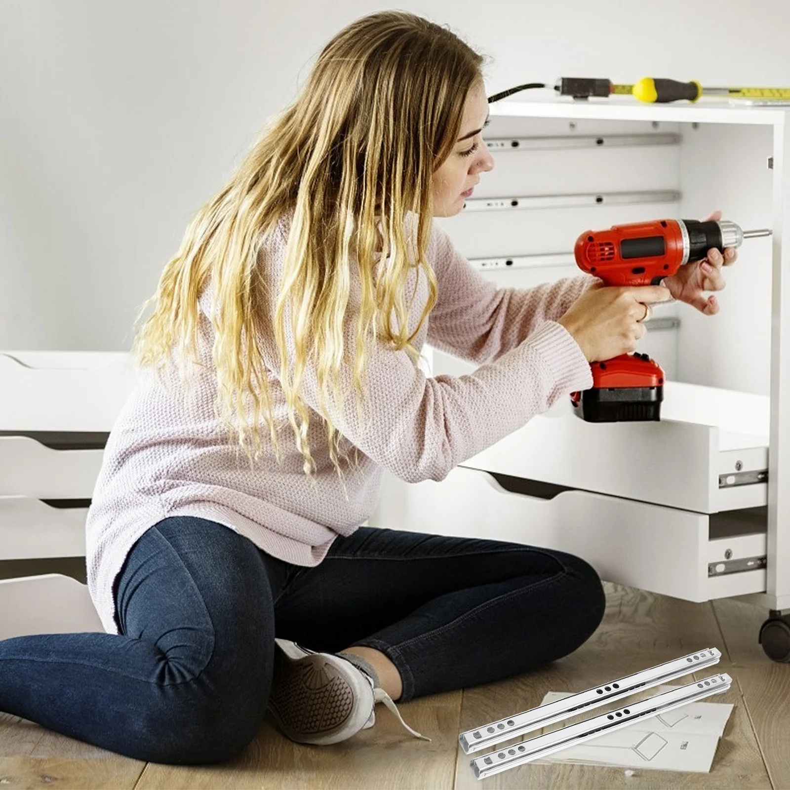 

2pcs Bidirectional Drawer Slide Heavy Duty Miniature Extended Rail For Cabinet Wardrobe Dressing Table Furniture Movement