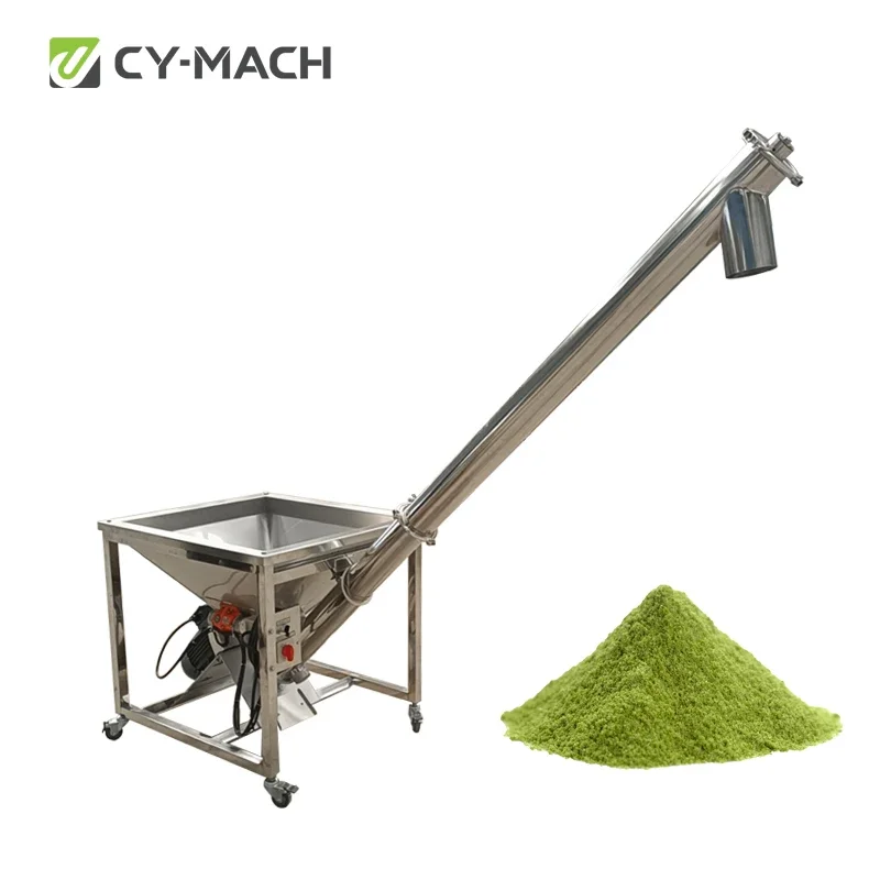 Customizable stainless steel screw auger conveyor Conveying maize rice grain process sugar screw conveyor with hopper