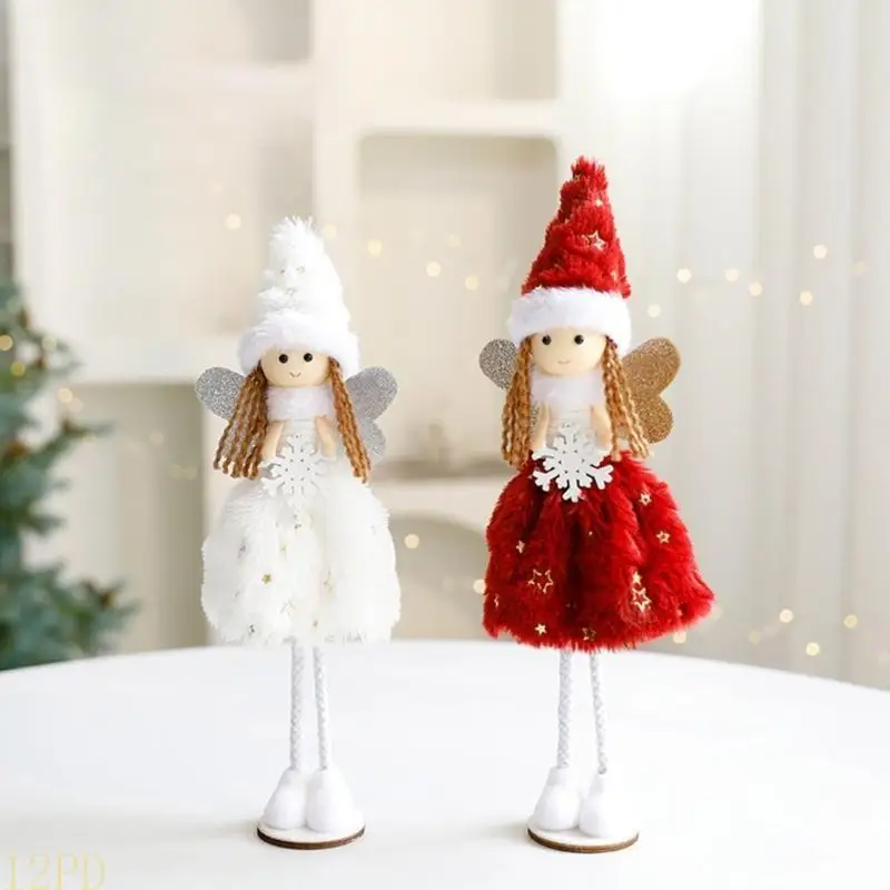 12PD Angelic Girl Plush Dolls for Holiday Farmhouses and Living Room Desk Decors
