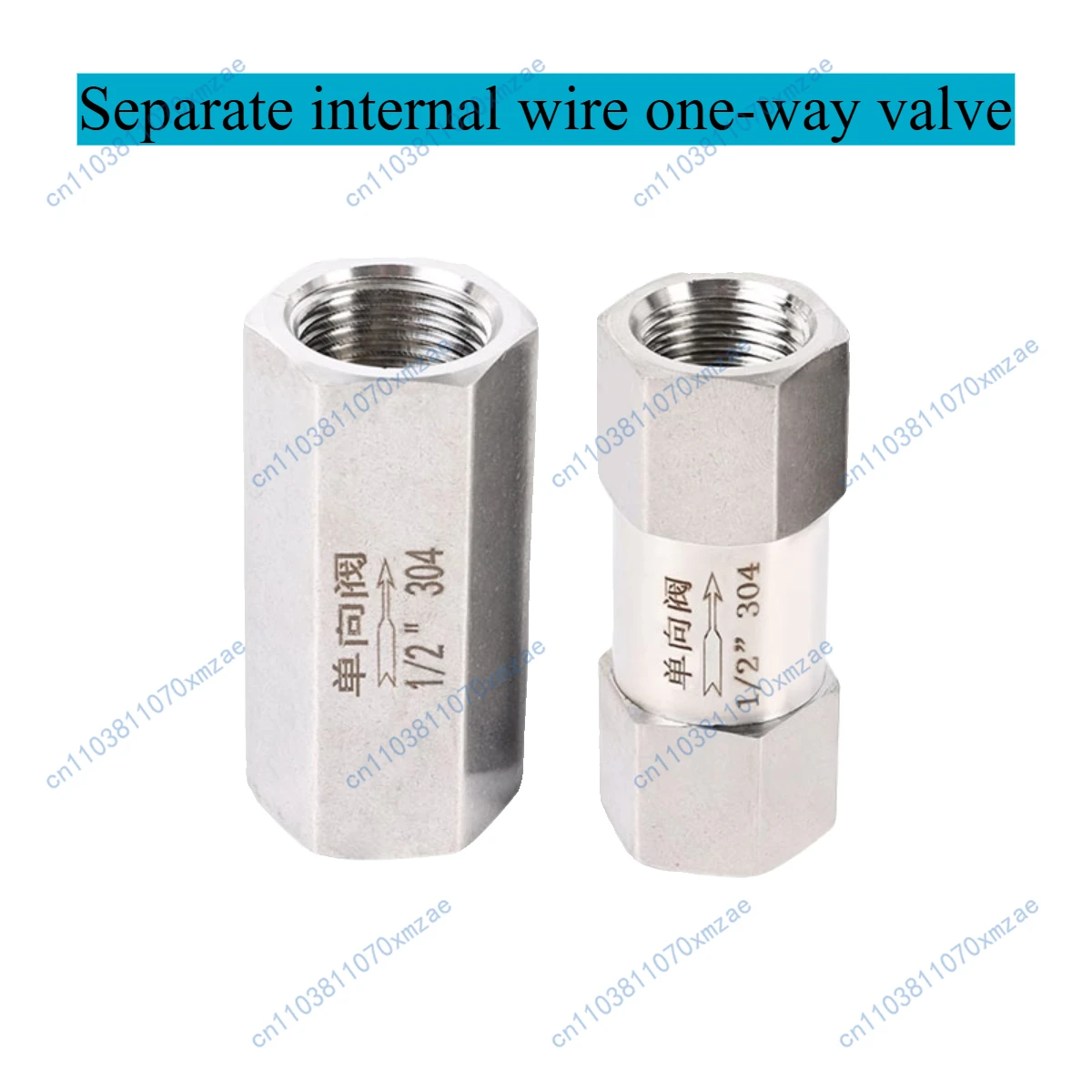 

Stainless Steel Internal Thread One-Way Valve Hexagonal Straight-Through Check Valve Internal Thread Check Valve