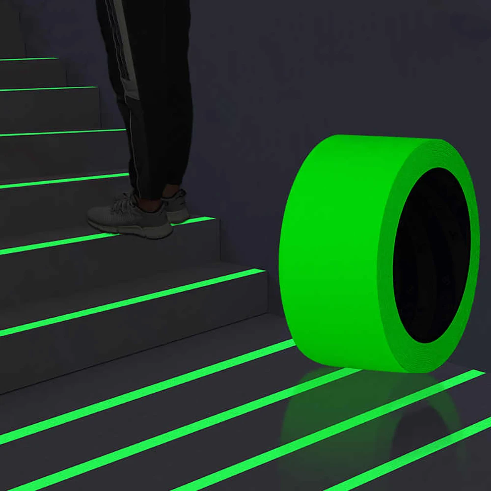 Ширина 50 мм, светящаяся лента из ПВХ, противоскользящая самоклеящаяся светящаяся лента, предупреждающий знак для лестницы, ванной комнаты, наклейки, украшение для дома своими руками