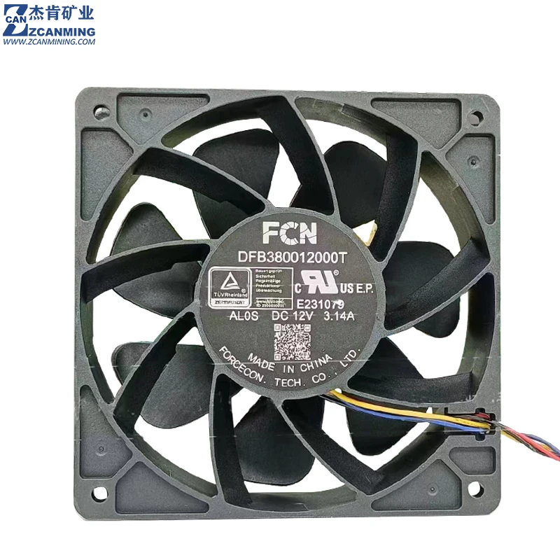 DFB380012000T الكرة تحمل FCN 12038 ASIC مروحة 12 فولت 3.14A 7000RPM ل Antminer S19 S19pro L7 S17 T17 INNOSILICON مينر A10 A11 T2T
