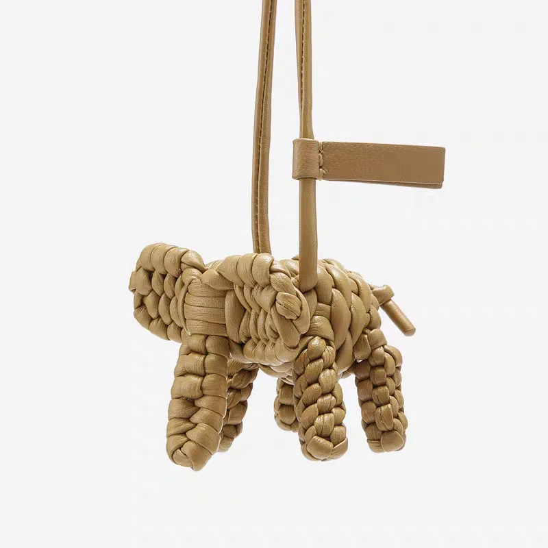 Luxury Handwoven Leather Elephant Pendant High Quality Bag Charm Accessory Tote  Decoration Unique Craftsmanship