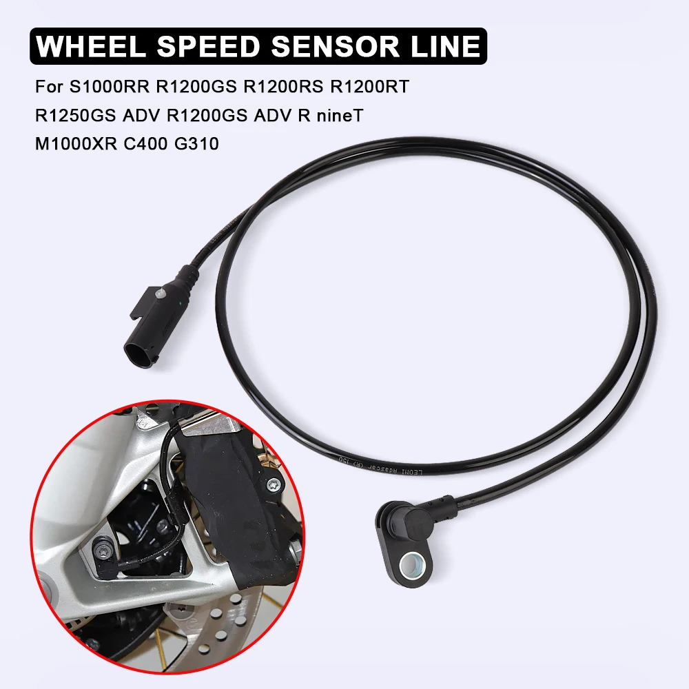 Para BMW S1000RR R1200RT R1200GS R1250GS ADV R Nine T G310 C400 M1000XR velocidad de la rueda de motocicleta ABS Sensor de señal accesorios de cable