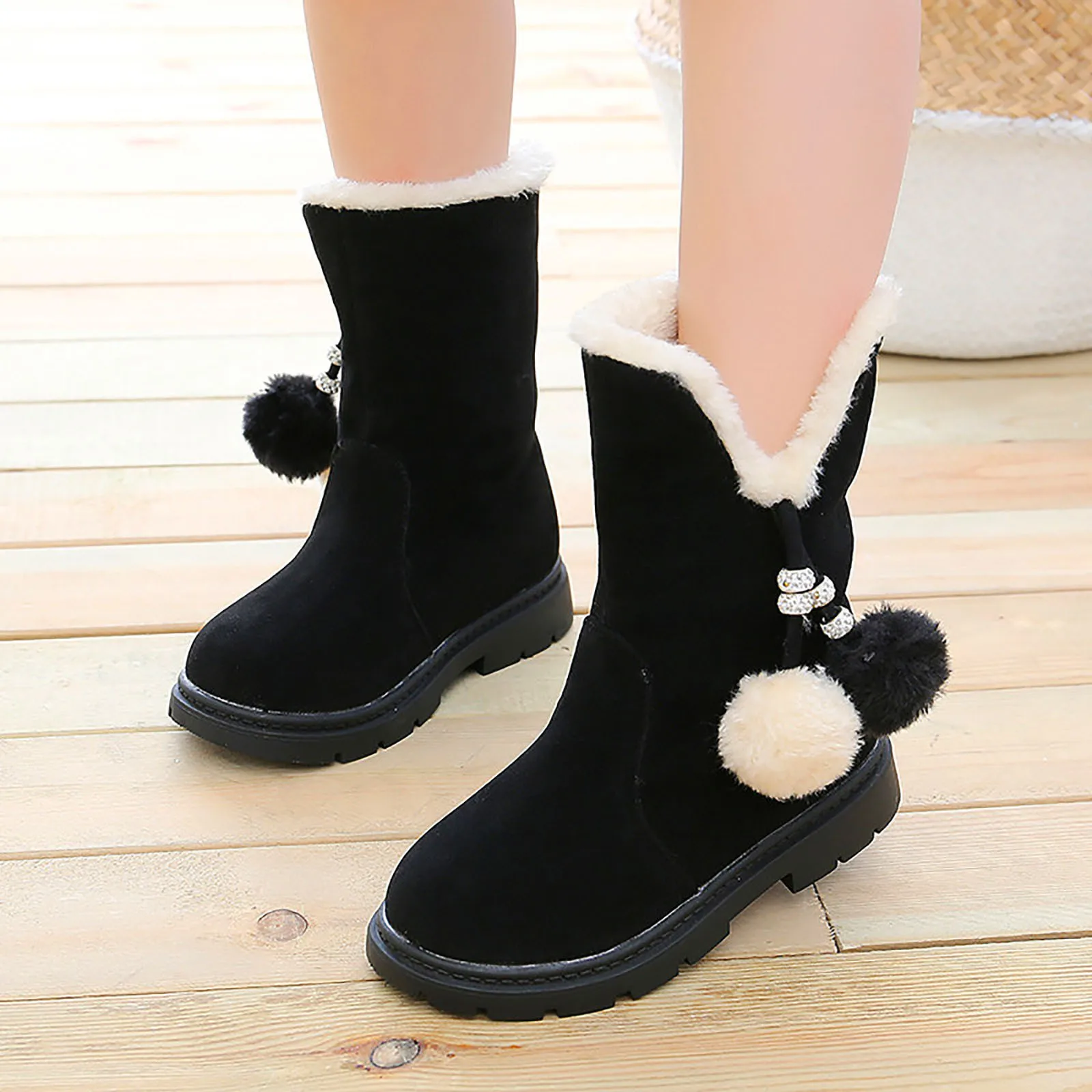 2025 Winter Outdoor Children Boots Water Proof Girl Snow Boots Princess Elegant Girls Shoes Kids Warm High Quality Plush Boots