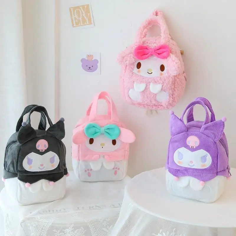 

Sanrio Handbag Melody Kuromi Kawaii Handbag Internet Celebrity Recommended Fund Plush Comfortable Touch Multi Functional Handbag